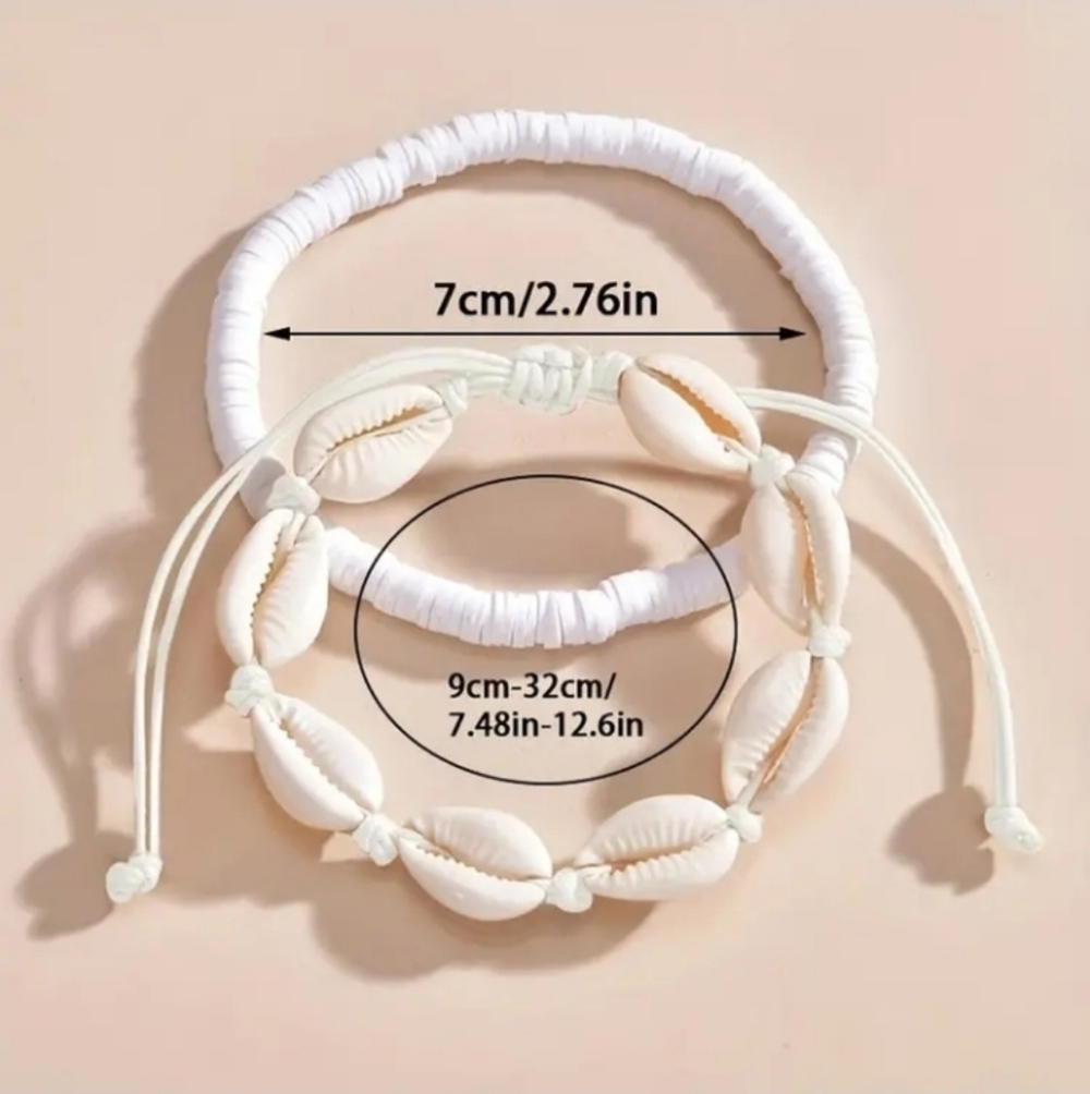 2 piece set Shell Anklets - Picture 5 of 5